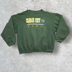 Colorado State Rams Green Crewneck Sweatshirt XL Vintage Varsity NCAA